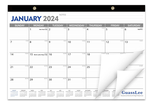 Calendario De Escritorio 2024-2025  Calendario Mensual De E