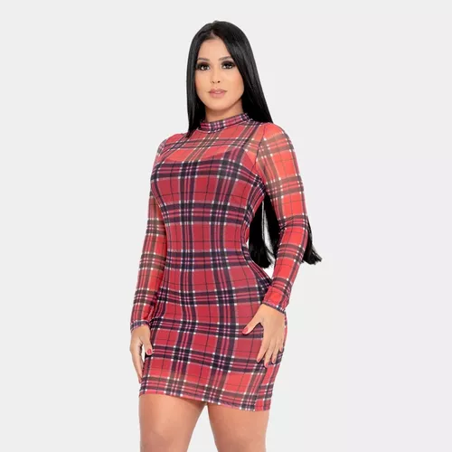 VESTIDO NINA XADREZ PRETO E BRANCO - Duhli Moda Feminina