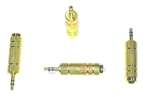 Adaptador de Audio de Plug 6.3mm a Jack 3.5mm Dorado