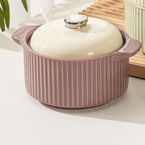 Tarro De Cerámica Para Yogur, Contenedor De Para Púrpura