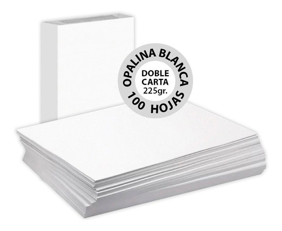 Opalina Blanca Doble Carta 225 Gr- 100 Hojas | Meses sin intereses