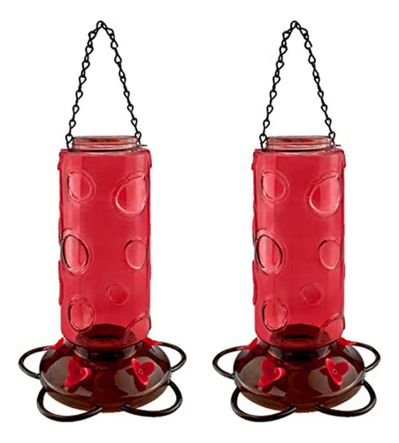 Comedero Para Aves - Urban Deco Hummingbird Feeder Red Glass