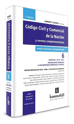 Codigo Civil Y Comercial De La Nacion Tomo 6, de Bueres Alberto J. Editorial Hammurabi, edición 1 en español, 2017