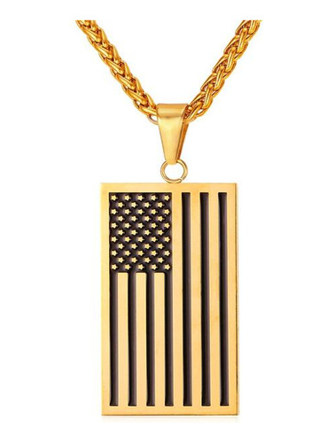 Chainspro-colgante De Bandera De Estados Unidos Pa Gold-colo