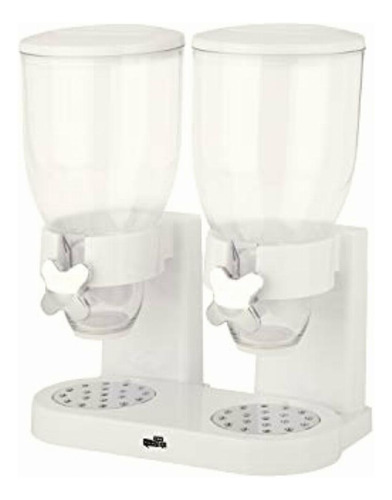 Zevro Kch-06123 Dos Dispensadores Alimentos Secos, Blanco