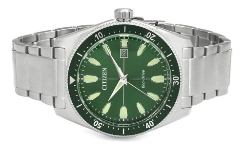 Citizen Brycen Ecodrive Green Dial Aw1598-70x Color de la correa Gris Color del bisel Gris Color del fondo Verde