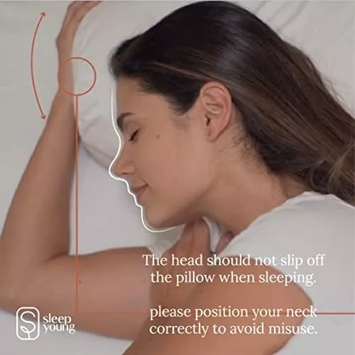 SLEEP YOUNG - Almohadas antiarrugas para dormir de lado con opciones de  altura de doble cara, diseño patentado, ergonómico y almohadas de espuma  viscoelástica para dormir, restaurar la piel sin : 