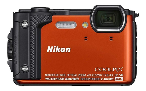  Nikon Coolpix W300 compacta color  naranja