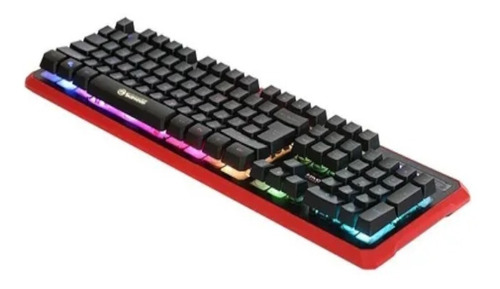 Teclado Mecánico Marvo Kg629 Membrana Gaming Arco Iris Color del teclado Negro