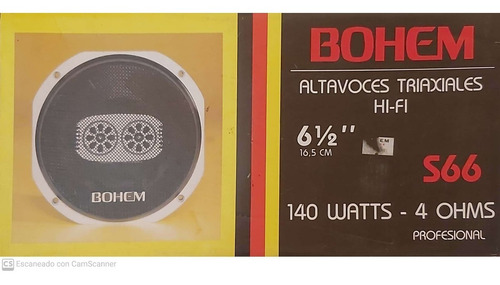 Altavoces Triaxiales Bohem 140 Watts- 4 Ohms 6 1/2   16.5 Cm