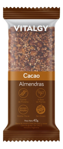 Barritas De Cereal Vitalgy Cacao Y Almendras 10x40gr