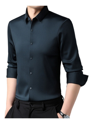 Camisa Cálida Forro Polar Hombre Camisa Elástica Negocios