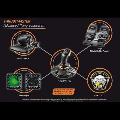 Joystick Flight Pack Thrustmaster T16000m Fcs Para Pc/window