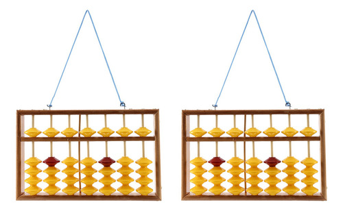 2 X Ábaco De Madera Chino Soroban , No Colgante, De 7 C