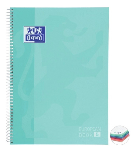 Cuaderno Universitario Espiral Oxford 5m 120 Fls Tapa Dura Color Turquesa