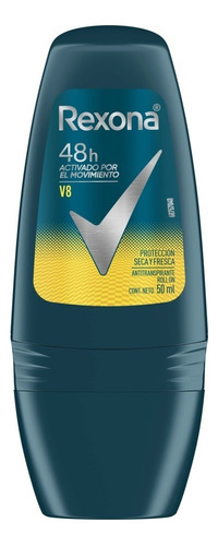 Desodorante Rexona Hombre Roll On V8 X - mL a  Fragancia Suave & Agrdable