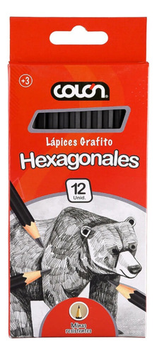 Caja 12 Lápiz Grafito Hexagonal Hb Número 2 Colon