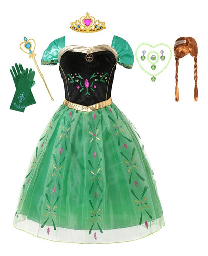 Vestido Anna Snow Queen Para Niños