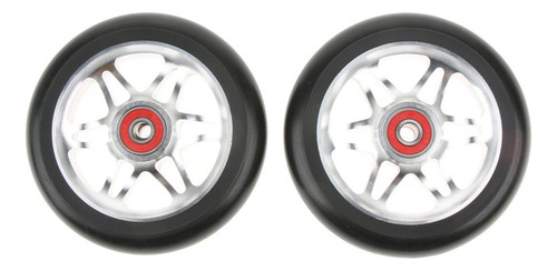 2 Piezas Rueda Scooter Parte Reempalable Multiusos Plata