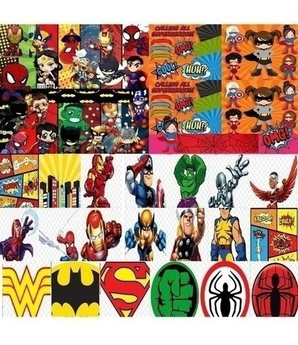 Kit Imprimible Super Héroes Y Heroinas  Png  Fondos