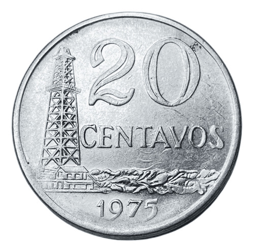 Moeda Antiga Do Brasil De 20 Centavos De 1975