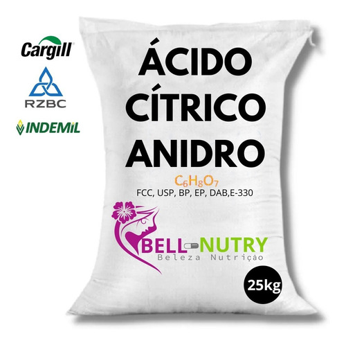 Acido Cítrico Anidro 25kg Puro - Alimentício