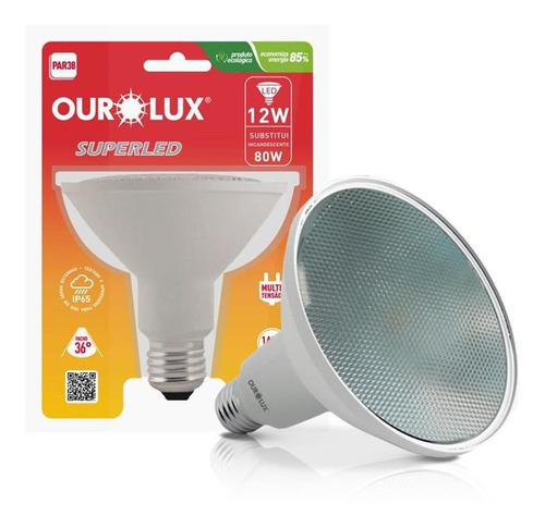 Lâmpada Super Led Par 38 12w E27 Branco Frio Ourolux Cor da luz Branco-frio Bivolt