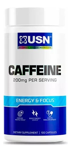 Cafeína 200mg, Caffeine Usn Energy & Focus 100cap