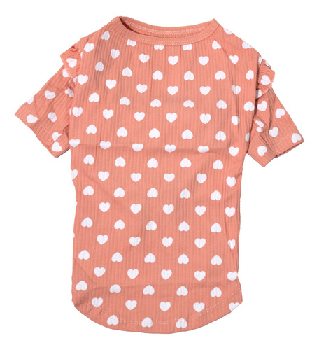 Polera Para Mascota Perro Corazones Rosado