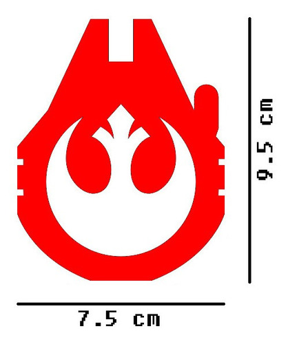 Star Wars Halcon Milenario Sticker 2pzs Roj $135 Mikegamesmx