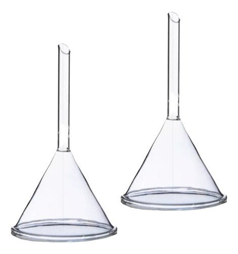 Funil Analítico Liso De Vidro 150 Mm Haste Longa Cap. 500ml Cor Transparente