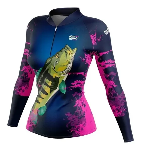 comprar Camiseta Pesca Prot Uv50 Mar Negro Infantil Tucunaré Premium