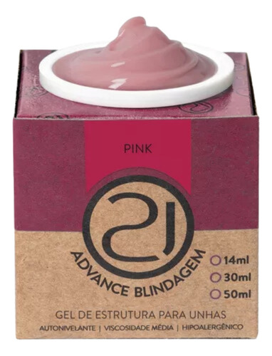 Gel Ecoline Advance Blindagem Nails 21 Cores Á Escolher Cor Pink