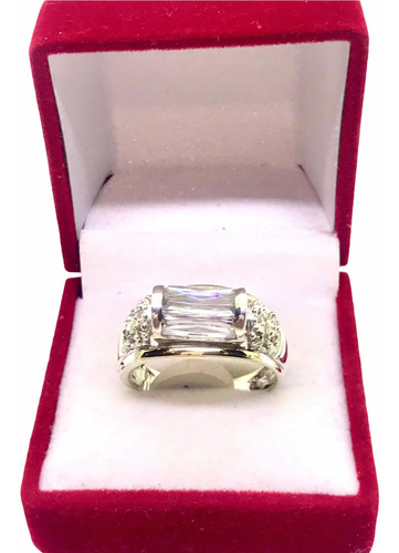 Imagen 3 de 8 de Anillo De Plata Y Oro Con Piedras Micropave Importado Italia
