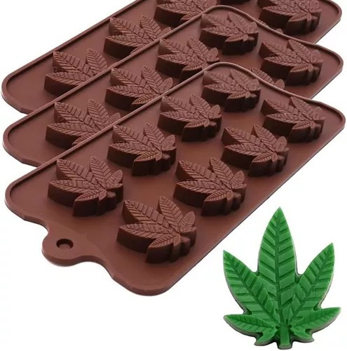 Molde Silicona Chocolate Golosinas Hojas Marihuana Cannabis