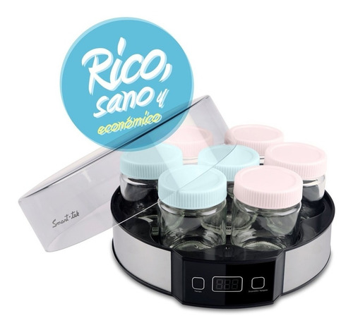 Imagen 2 de 9 de Yogurtera Smart Tek Digital 7 Porciones 180 Ml Griego Ym750