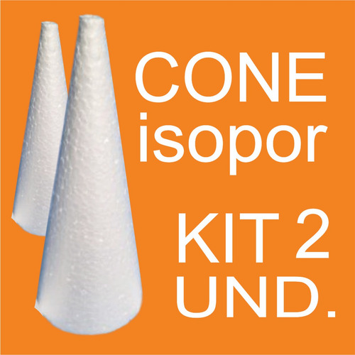 Cone Em Isopor 20cm Kit Com 2 Unidades