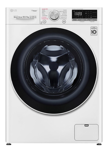 Lavadora secadora automática LG WD10 inverter blanca 10.5kg 220 V
