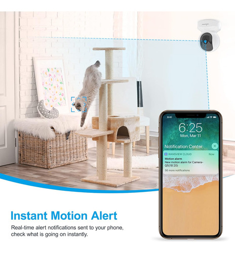 Cámara De Seguridad Ip Wansview, 2k, Wi-fi 2.4ghz, Blanco
