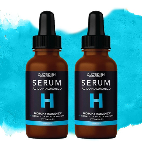 2 X Serum Ácido Hialurónico + Vitamina B5 + Bulbo De Azafrán