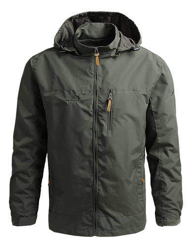Chamarra Cortavientos Impermeable Para Hombre Con Forro Con