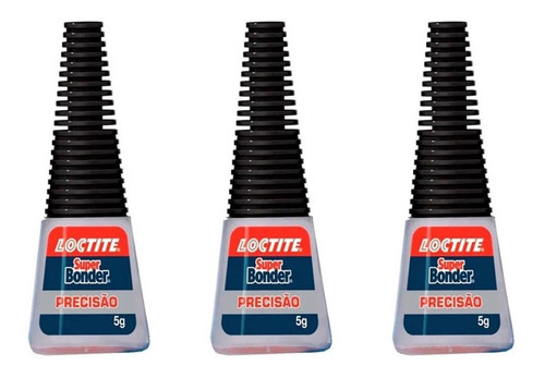 Kit 3 Un Cola Super Bonder Precisão 5g Loctite