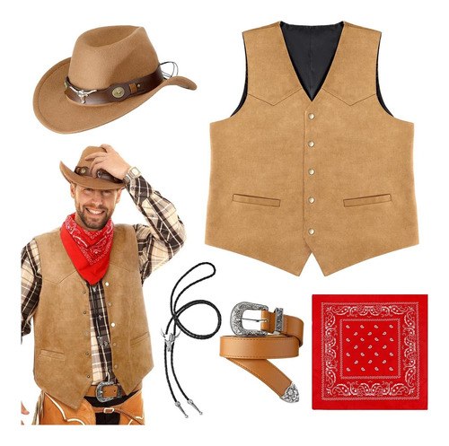 Vabean 5 Peças Roupa Ocidental Para Homens Terno De Cowboy M