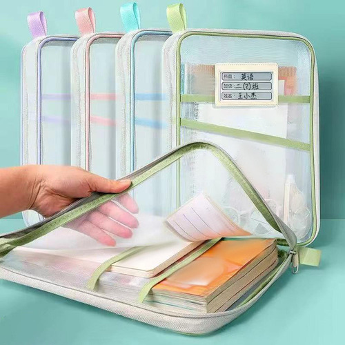 A 5 X Bolsas De Documentos De Malla Con Cremallera A4 Bolsa