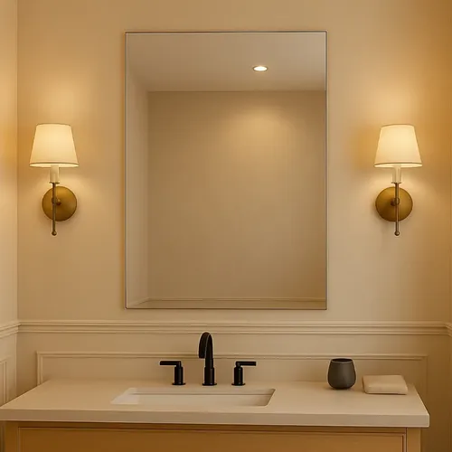 Espelho Vildrex Florença 70x50cm Lapidado Design Moderno Moldura Suporte