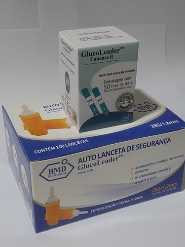 Tiras + Auto Lancetas Glucoleader