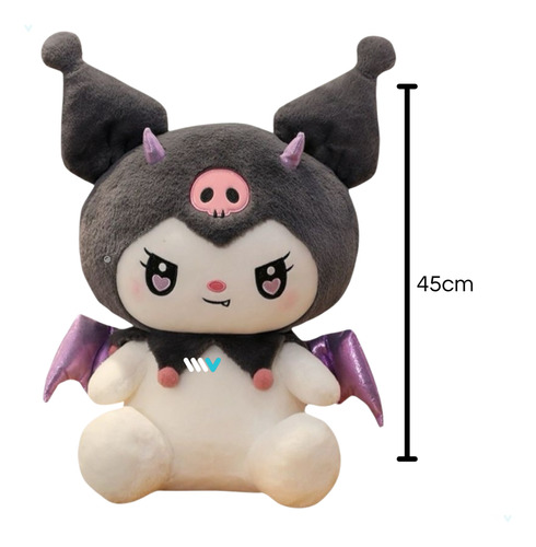 Peluche Kuromi Diablita Kawaii 45cm Sanrio Coleccionable 