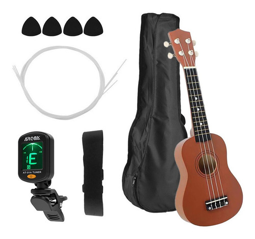 Ukelele Soprano Acústico De 21 Pulgadas, Kit De Ukelele Par