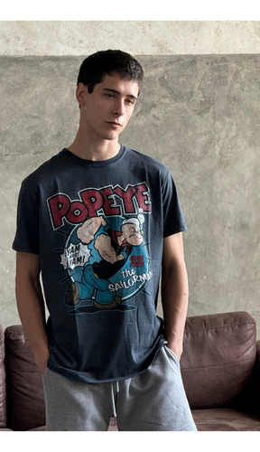 Remera De Algodón Yorkstone Popeye El Marino Talles Grandes