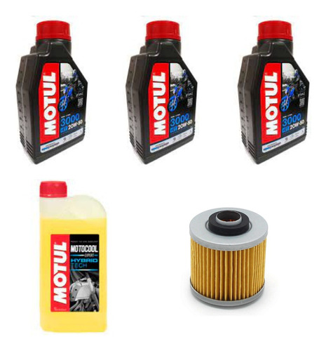 Kit Troca Oleo 3l Motul 3000 20w50+ Filtro+ Motocool Xt 660r